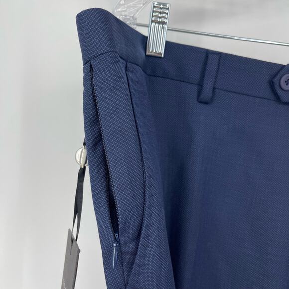Ted Baker OVVAT Performance Suit Trouser Pants Wool Navy Blue Men's 40R - Picture 4 of 8